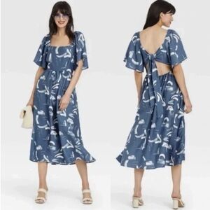 Blue and White Patterned Dress